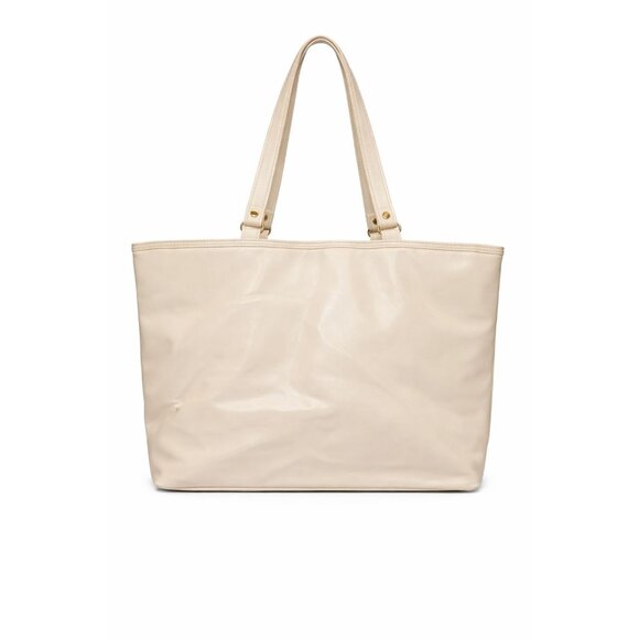 Vintage 1980s Gitano Accessories Off White Quilted Vegan Leather Shoulder Bag To - Picture 2 of 5